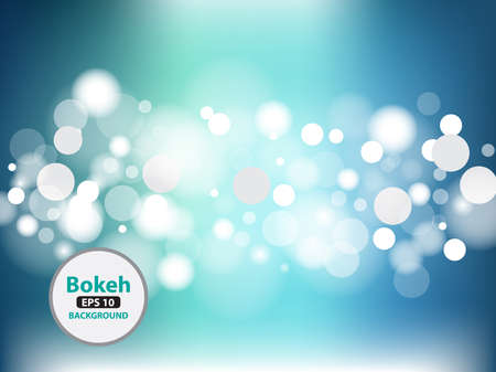 Ilustración de bokeh Vector Abstract light background, blue bokeh for celebration concept - Imagen libre de derechos