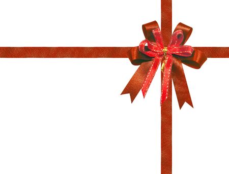 Red Ribbon isolated for new year gift box or christmas decoration theme concept designの写真素材