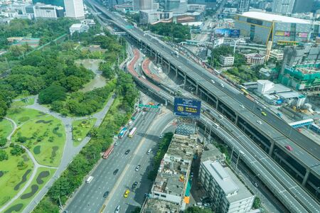 BANGKOK, THAILAND - JUNE 11. Panorama view over Bangkok on November 9, 2016 in Bangkok, Thailand. Bangkok is the biggest city in Thailand with 7,02 million inhabitants.のeditorial素材