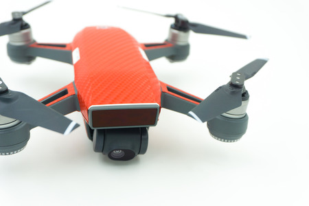 BANGKOK , THAILAND - JULY 29 , 2017 : DJI Spark drone start sell in Thailand, Spark is a mini drone from DJI.のeditorial素材