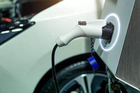 EV fuel Plug Charger technology for electric vehicle hybrid car.の写真素材