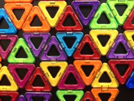 Many magnets are stuck on the blackboard.の写真素材