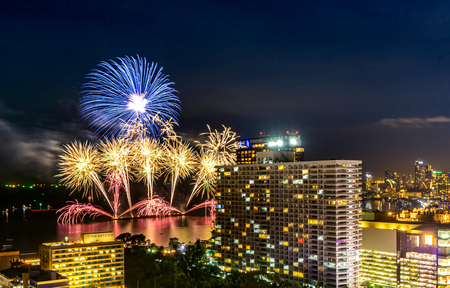 Thailand,Pattaya Beach,30 nov 2019 :Pattaya International Fireworks Festival 2019のeditorial素材