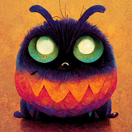 illustration of Cute Halloween monster character for halloween celebration.の素材