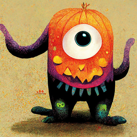 illustration of Cute Halloween monster character for halloween celebration.の素材