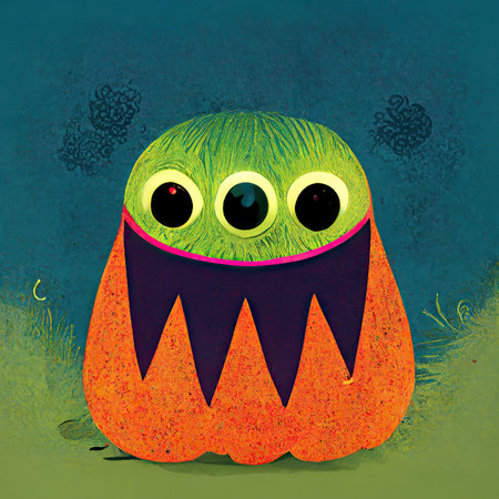illustration of Cute Halloween monster character for halloween celebration.の素材
