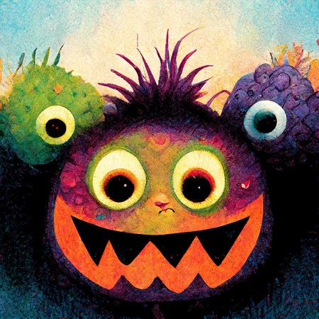 illustration of Cute Halloween monster character for halloween celebration.の素材