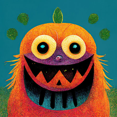 illustration of Cute Halloween monster character for halloween celebration.の素材