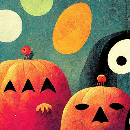 illustration of Cute Halloween monster character for halloween celebration.の素材