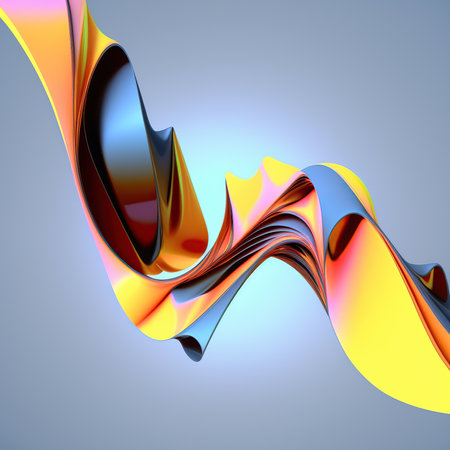 Abstract colorful 3d background with smooth linesの素材