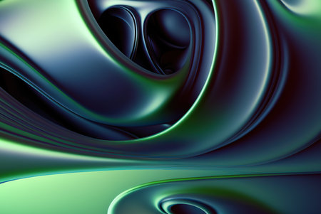 Abstract grren 3d background with smooth lines, 3d renderingの素材