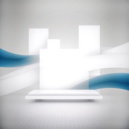 Abstract white and blue geometric 3d background.の素材