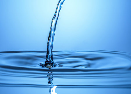 Fluid Serenity: Calming Blue Tones of Flowing Water in a Peaceful and Refreshing Image.の素材