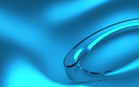 Dynamic Blue Glass in Transparent 3D Render: Abstract Wallpaper with Futuristic Technology and Vibrant Colorsの素材