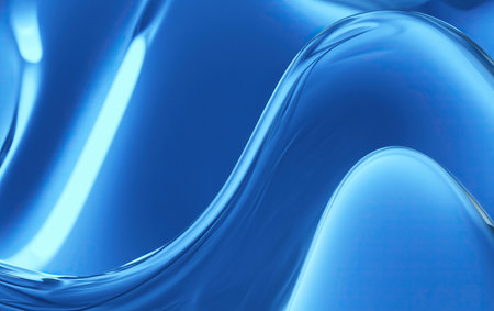 Dynamic Blue Glass in Transparent 3D Render: Abstract Wallpaper with Futuristic Technology and Vibrant Colorsの素材