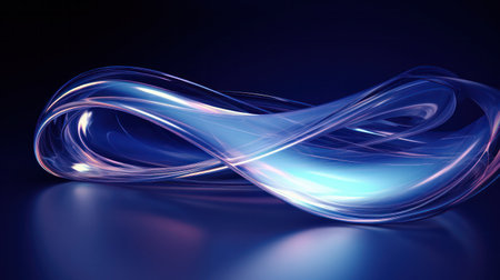 "Elegance in Transparency: Curved Glass 3D Render Abstract Background - Modern Artistry"の素材