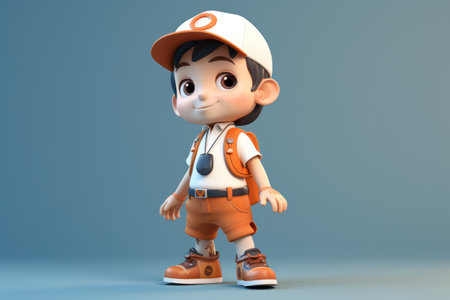 "Adventurous 3D Cartoon Boy: Expressive Character Design for Projects"の素材