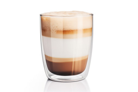 "Caffeine Clarity: Clear Glass Latte Coffee Cup, Perfectly Displaying the Delightful Layers Within"の素材