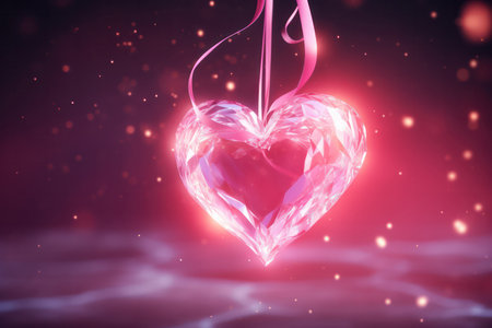"Heartfelt Levitation: 3D Pink Heart Floating in a Playful Dance of Love"の素材