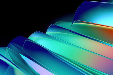 "Abstract 3D Background in Harmonious Shades of Blue and Green - Glassy Serenity"の素材