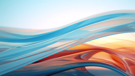 "Crystal Fusion: Abstract Transparent Dynamic Glass in 3D Render"の素材