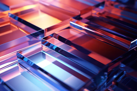 "Futuristic Glassy Transparence: 3D Render Abstract Background - Evoking a Vision of Technological Elegance"の素材