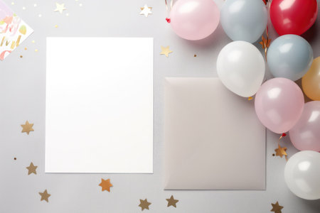 "Your Special Event: Blank Celebration Invitation Card Mockup, Waiting for Your Details"の素材