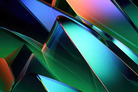 "Abstract 3D Background in Harmonious Shades of Blue and Green - Glassy Serenity"の素材