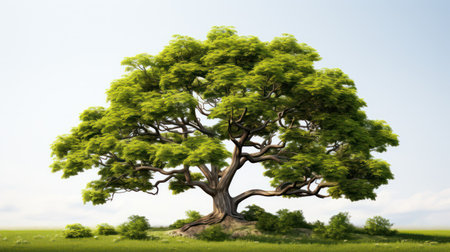 "Nature's Brushstrokes, Watercolor Portrait of a Towering Tree"の素材