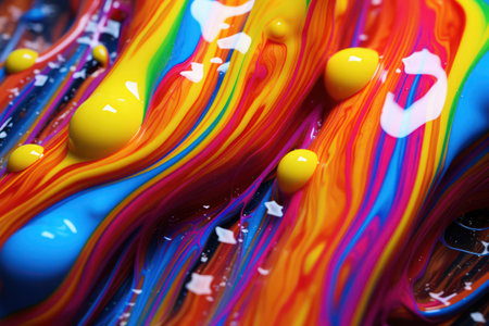 "Vibrant Rainbow Gloop Flow Abstract - Colorful Liquid Art Background"の素材