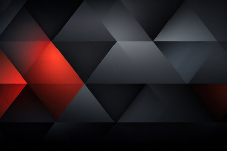 "Dynamic Black and Orange Triangle Pattern - Abstract Geometric Background"の素材