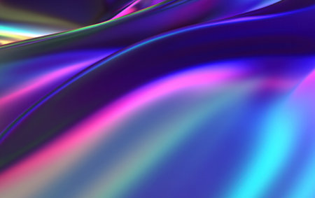 âFuturistic Design, Smooth Flowing Shapes in pink and blue 3D Renderâの素材