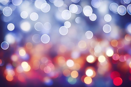 "Holiday Glow, Blurred Bokeh Christmas Lights Background"の素材