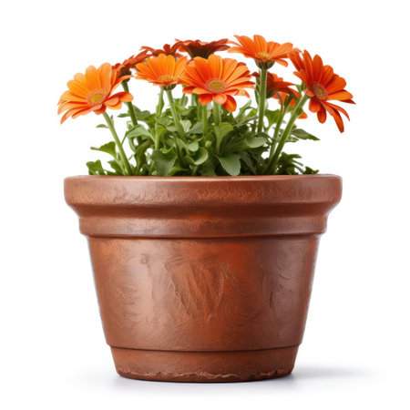 "Isolated Flower Pot on Clean White Background"の素材