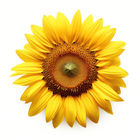 "Vibrant Yellow Sunflower Isolated on White Background"の素材