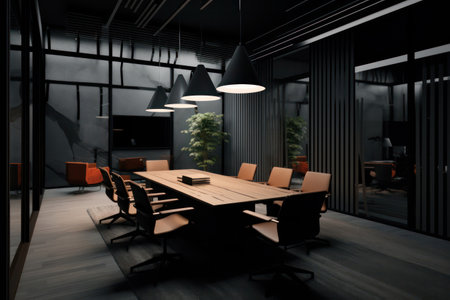 "Modern Executive Meeting Room - Designed for Productive Discussions and Decision-Making."の素材