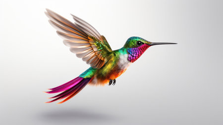 "Graceful Hummingbird, Isolated Elegance on a Clear Background - Vibrant Beauty in Flight."の素材