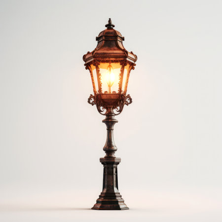 "Glowing Elegance, Outdoor street lamp Light Pillar Isolated on a White Background ."の素材
