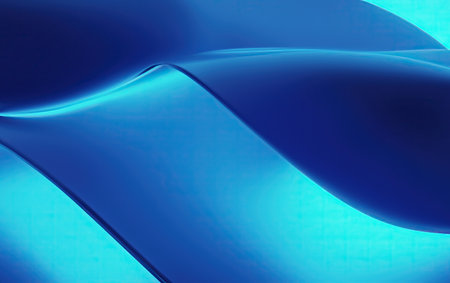 Dynamic Blue Glass in Transparent 3D Render: Abstract Wallpaper with Futuristic Technology and Vibrant Colorsの素材