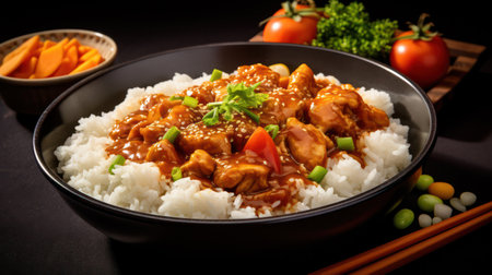 "Japanese Delight, Savory Chicken Curry Rice, a Culinary Fusion of Flavors."の素材