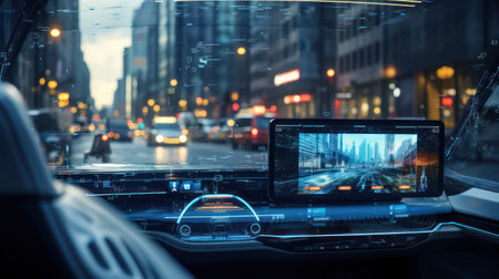 Photo pour Future Drive, Sleek Car Touchscreen - A modern dashboard embracing cutting-edge automotive tech. - image libre de droit