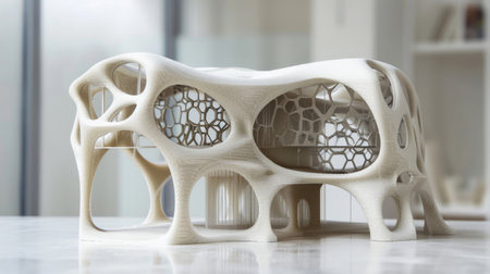 Architectural Model Display with Varied Building Designs in Urban Planning Exhibitionの素材