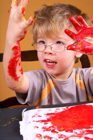 Boy painting5の写真素材