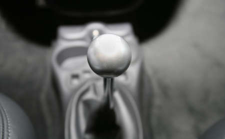 Silver car gear leverの写真素材