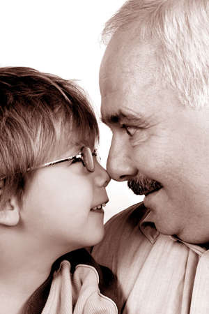 Grandad & Grandsonの写真素材