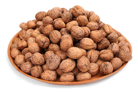 Walnuts in isolated whiteの写真素材