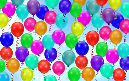 Colorful party balloons backgroundの写真素材