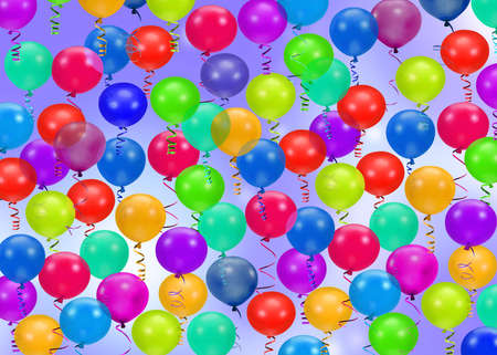 Colorful party balloons backgroundの写真素材