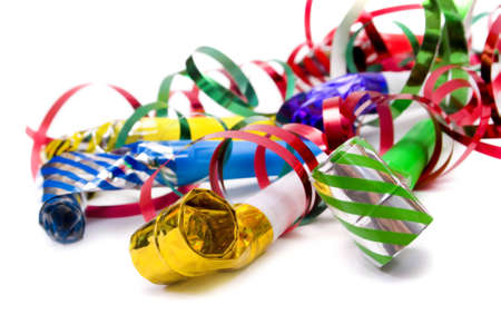 Party blowers and paper streamersの写真素材
