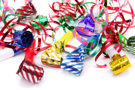 Party blowers and paper streamersの写真素材